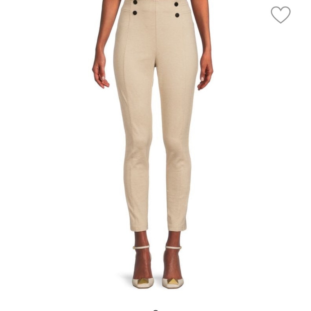 CALVIN KLEIN/ High Rise Button Waist Leggings